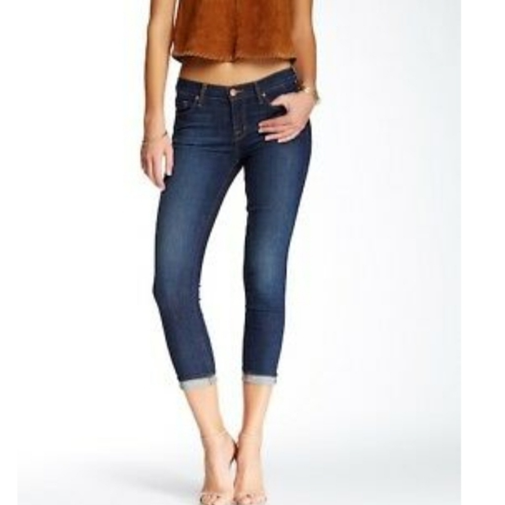 J Brand Dark Murphy Blue Skinny Capris Size 25